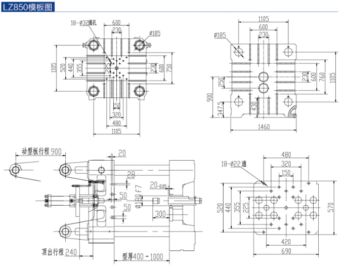 specificazione di modellatura fredda del piatto della macchina di pressofusione della camera 850T